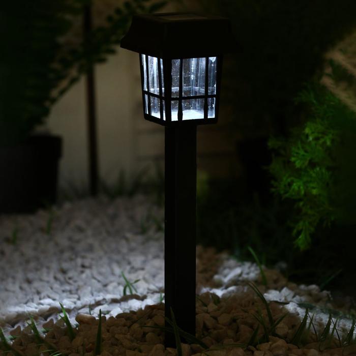 Садовый светильник на солнечной батарее «Фонарик», 7 × 32 ×7 см, 1 LED, свечение белое - Фото 1