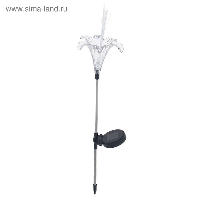 Фонарь садовый на солнечной батарее "Цветок" 76 см, d-12 см, 1 led, металл - Фото 1