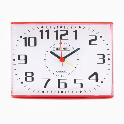 Часы - будильник настольные «Соломон», 14×10 см, красный