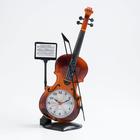 Часы - будильник настольные "Скрипка с пюпитром", дискретный ход, d-6.5 см, 17 х 10 см, АА - фото 317898033