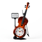 Часы - будильник настольные «Скрипка с пюпитром», дискретный ход, циферблат d=6.5 см, 17×10 см, от батарейки 1×АА - Фото 3