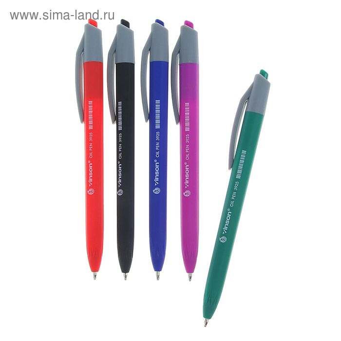 Ручка шариковая авт 0,5мм Vinson Softtouch корпус прорезиненный МИКС стержень масляный синий 12754 - Фото 1