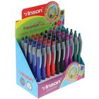 Ручка шариковая авт 0,5мм Vinson Softtouch корпус прорезиненный МИКС стержень масляный синий 12754 - Фото 2