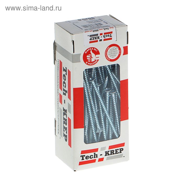Саморезы универсальные TECH-KREP, 5х90 мм, цинк, потай, 100 шт. - Фото 1