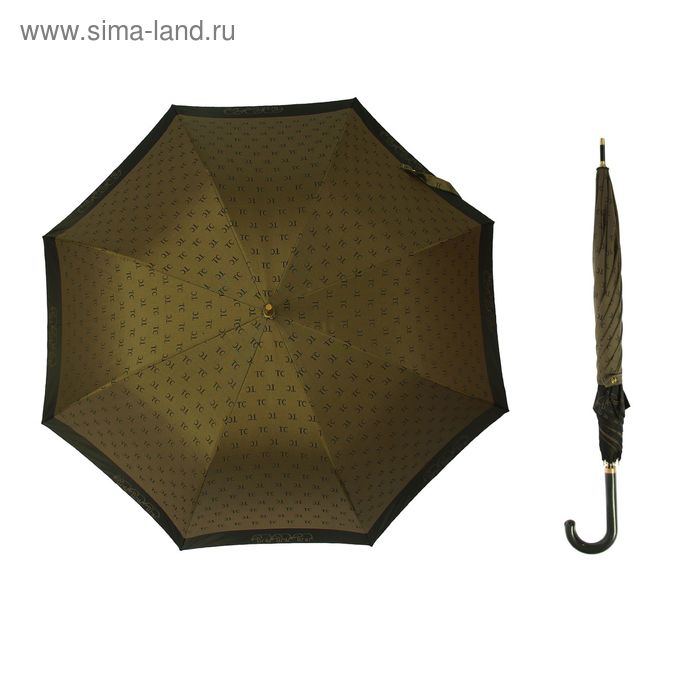 Зонт-трость "Буквы", автоматический, R=50см, цвет болотный - Фото 1