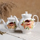 Чайная пара "Нарцисс", белая, керамика, 1.7 л, 0.7 л - Фото 5
