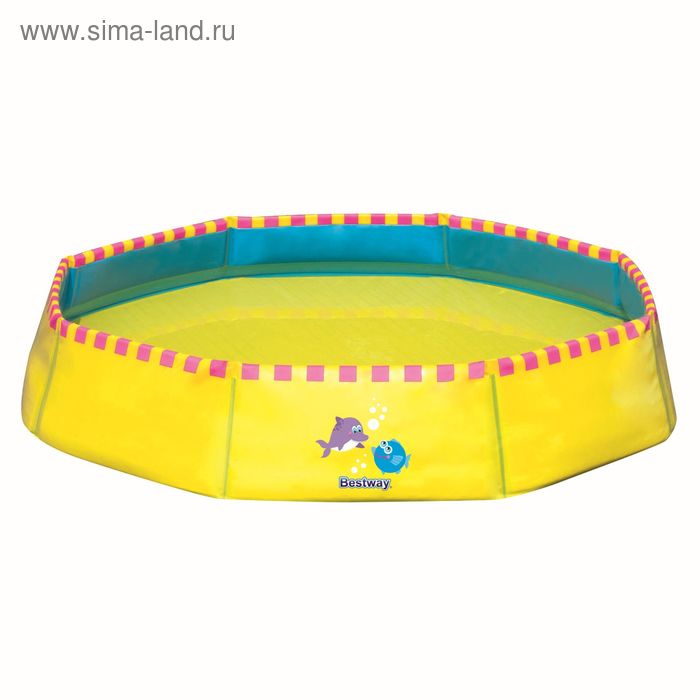 Бассейн каркасный "Полосатик", 99 х 99 х 20 см, от 2 лет, цвет жёлтый - Фото 1