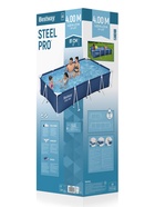Бассейн каркасный Steel Pro, 400×211×81 см, фильтр-насос, прямоугольный, синий, 56424 Bestway - Фото 16
