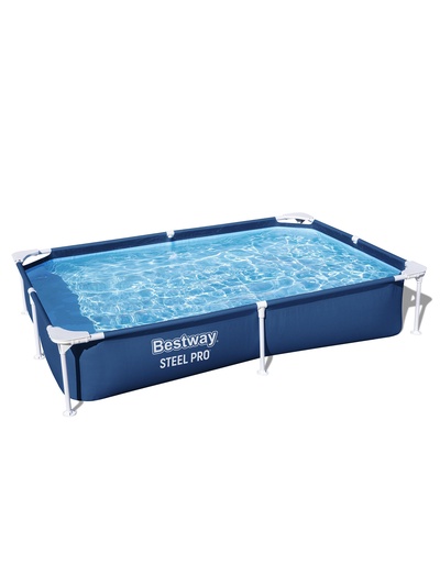 Бассейн каркасный Bestway Steel Pro 56401, 221×150×43 см, прямоугольный