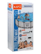 Бассейн каркасный Bestway Steel Pro MAX 56438, 457×122 см, фильтр-насос, лестница, тент, круглый - фото 34230987