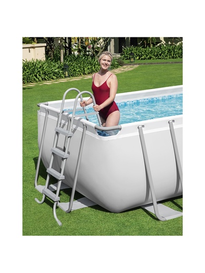 Бассейн каркасный Bestway Power Steel 56465, 549×274×122 см, фильтр-насос, лестница, тент, прямоугольный