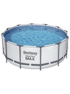Бассейн каркасный Bestway Steel Pro MAX 56420, 366×122 см, фильтр-насос, лестница, тент, круглый - Фото 7