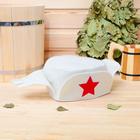 Шапка для бани и сауны «Ушанка», полиэфир 70%, шерсть 30%, «Добропаровъ» - Фото 4