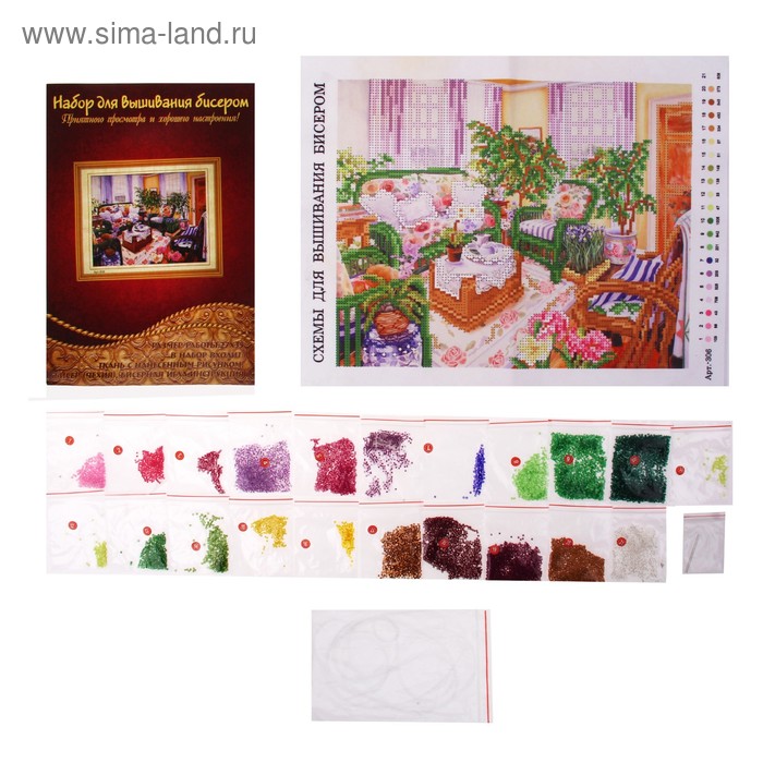 Вышивка бисером "Бабушкина гостиная", размер основы 27×35 см - Фото 1