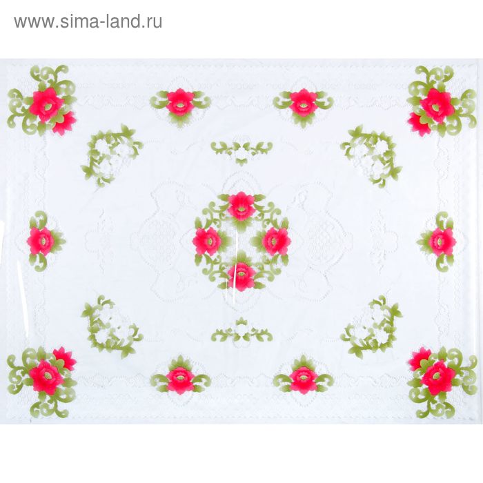 Клеёнка ПВХ «Комплимент», рулон 20 скатертей, 140×180 см, цвет розовый - Фото 1