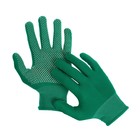 Перчатки рабочие, х/б, с нейлоновой нитью, с ПВХ точками, размер 8, зелёные, Greengo - фото 5905982