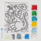 Набор для творчества. Лунная фреска «Дракон», светящийся песок + блёстки - Фото 3