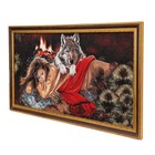 Гобеленовая картина  "Женщина и волк"  83*44см - Фото 2