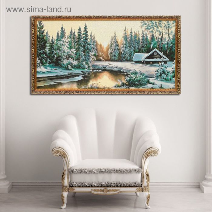 Гобеленовая картина  "Зимний закат"  83*44см - Фото 1