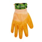 Перчатки текстильные, с PVC пропиткой, оранжевые - Фото 2
