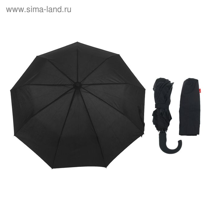 Зонт, полуавтомат, R=50см, цвет чёрный - Фото 1
