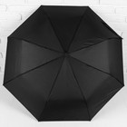 Зонт полуавтоматический, 3 сложения, 8 спиц, R = 48 см, цвет чёрный - Фото 2