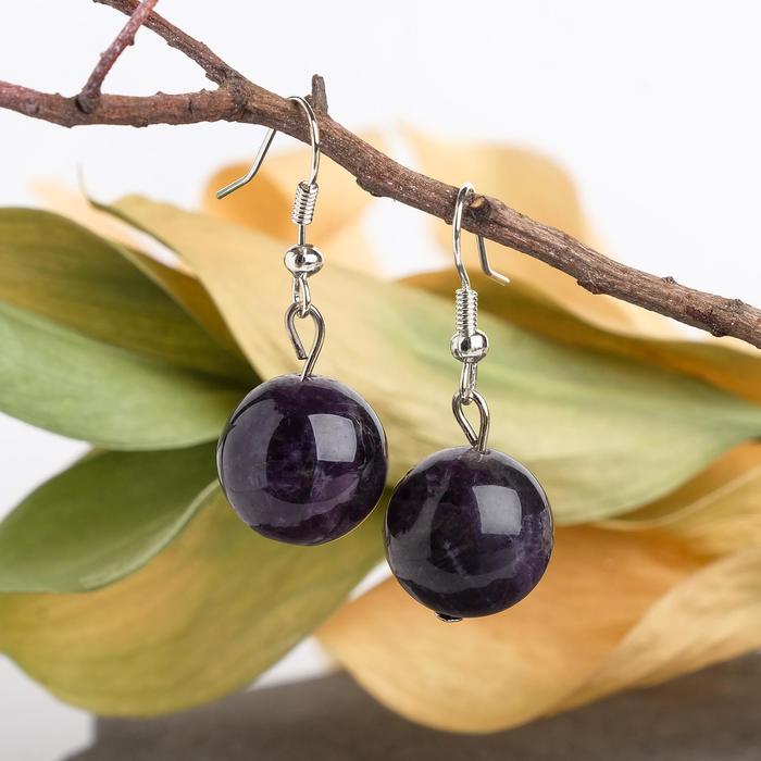 Серьги шар №10 «Аметист» - Фото 1