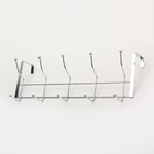 Вешалка на дверь Доляна «Блеск», 5 двойных крючков, 38×5×16 см, цвет хром - Фото 1