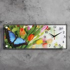Часы-картина настенные, серия: Цветы, "Бабочки", плавный ход, 20 х 50 см - фото 8453973