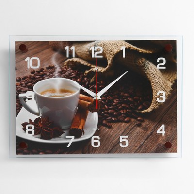Часы настенные, интерьерные: Кухня, "Кофейная фантазия", 25х35  см