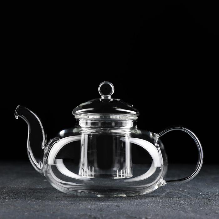Чайник заварочный со стеклянным ситом Доляна «Валенсия», 800 мл - Фото 1
