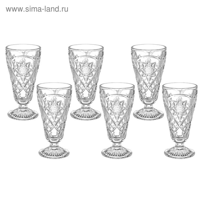 Набор бокалов стеклянных 150 шт "Северное сияние", 6 шт - Фото 1