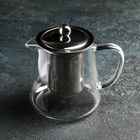 Чайник стеклянный заварочный с металлическим ситом «Эгла», 500 мл, 13,5×10×12 см - Фото 1