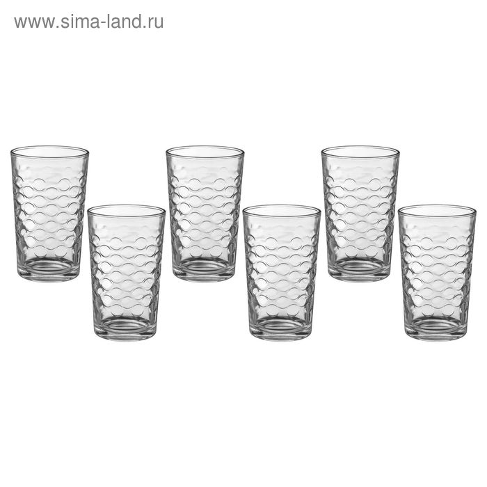 Набор стаканов стеклянных 200 мл "Круги", 6 шт - Фото 1