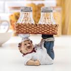 Набор для специй из стекла на подставке «Повар держит корзинки», 3 предмета: солонка 40 мл, перечница 40 мл, подставка, цвет МИКС - Фото 7