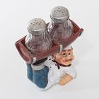 Набор для специй из стекла на подставке «Повар держит корзинки», 3 предмета: солонка 40 мл, перечница 40 мл, подставка, цвет МИКС - Фото 8