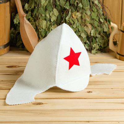 Набор для бани «Будёновец», 3 предмета: шапка, коврик, рукавица