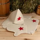 Набор для бани «Будёновец», 3 предмета: шапка, коврик, рукавица - Фото 9