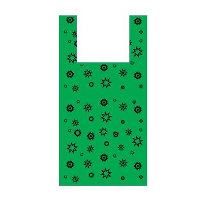 Пакет "Звезда зеленая", полиэтиленовый майка, 32 х 60 см, 17 мкм