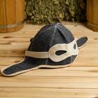 Набор для бани «Лётчик», 3 предмета: шапка, коврик, рукавица, шерсть 30%, полиэфир 70%, серый, «Добропаровъ» - Фото 3