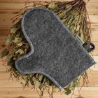 Набор для бани «Лётчик», 3 предмета: шапка, коврик, рукавица, шерсть 30%, полиэфир 70%, серый, «Добропаровъ» - Фото 7