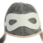 Набор для бани «Лётчик», 3 предмета: шапка, коврик, рукавица, шерсть 30%, полиэфир 70%, серый, «Добропаровъ» - Фото 11