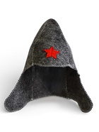 Набор для бани «Буденовец», 3 предмета: шапка, коврик, рукавица, серый, «Добропаровъ» - Фото 14