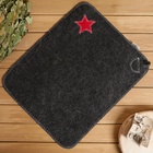 Набор для бани «Буденовец», 3 предмета: шапка, коврик, рукавица, серый, «Добропаровъ» - Фото 23