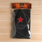 Набор для бани «Буденовец», 3 предмета: шапка, коврик, рукавица, серый, «Добропаровъ»  (артикул 1338111)  большой выбор товаров оптом и в розницу по низким ценам с доставкой