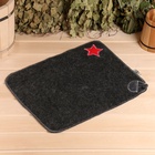 Набор для бани «Буденовец», 3 предмета: шапка, коврик, рукавица, серый, «Добропаровъ» - Фото 30