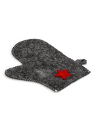 Набор для бани «Буденовец», 3 предмета: шапка, коврик, рукавица, серый, «Добропаровъ» - Фото 6