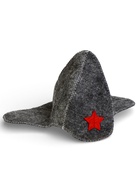 Набор для бани «Буденовец», 3 предмета: шапка, коврик, рукавица, серый, «Добропаровъ» - Фото 10