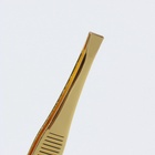 Пинцет прямой, широкий, 8.5 см, цвет золотистый - Фото 4