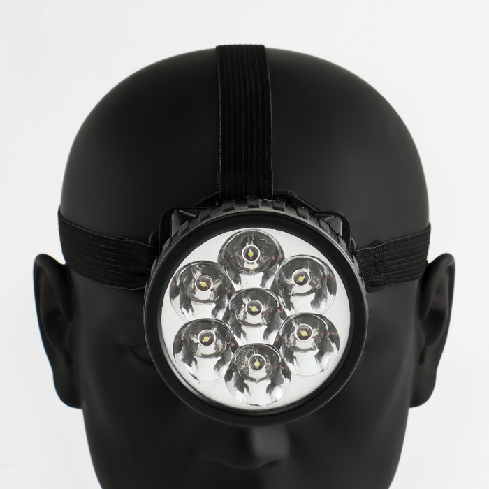 Фонарь налобный "Мастер К.", 7 LED, 1 режим, 7.5 х 6.3 см, 3 АА - Фото 1